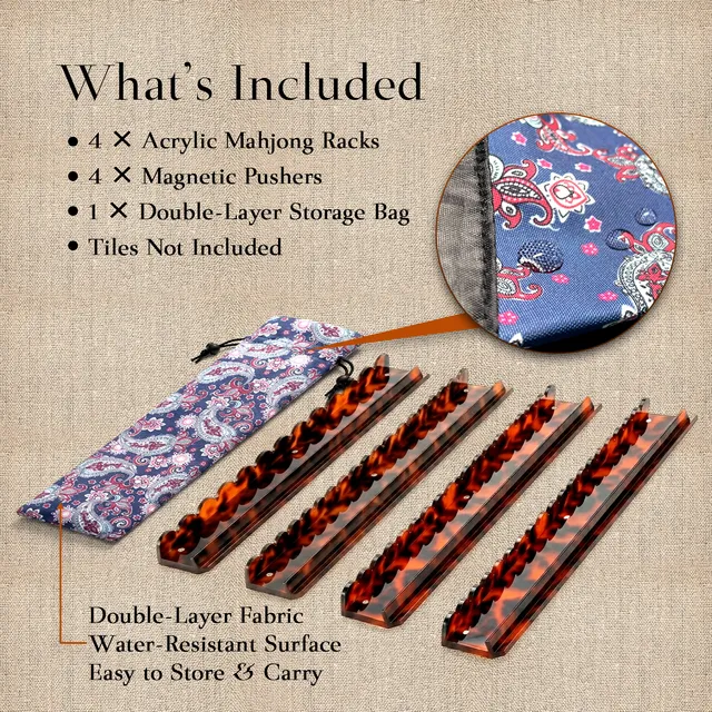 Mahjong Rack Pusher Red Tortoise Shell product view 2
